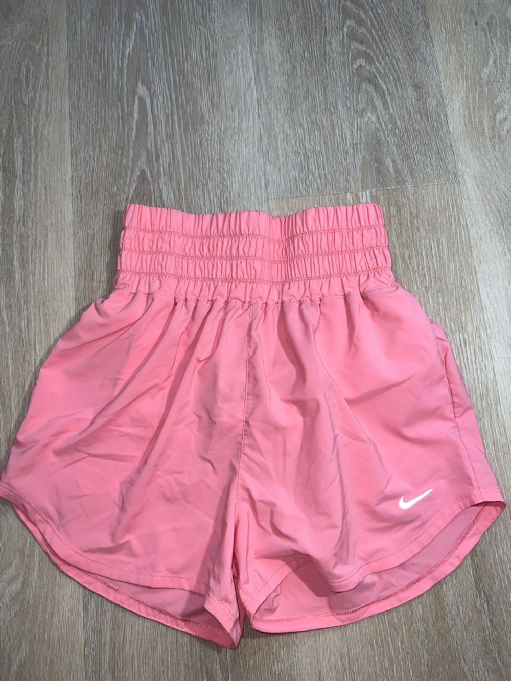 Nike Coral Pink High-Waist Athletic Shorts